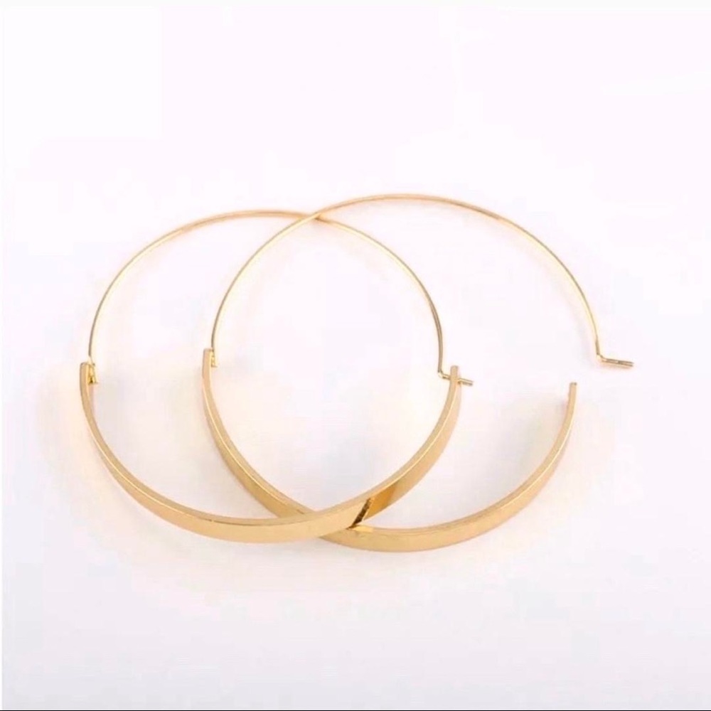 🍋2/$30 New Anthro Gold Annelise Hoop Earrings - Picture 2 of 6